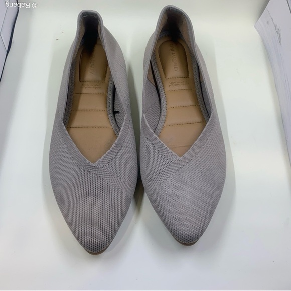 Rothy’s Pointed Toe Flats Taupe Knit Recycled Polyester - Picture 1 of 11
